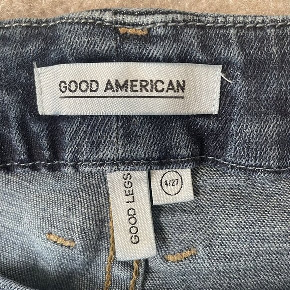 Good American Jeans Womens 4/27 Skinny Stretch Denim Pants Good Legs Dark Wash - Picture 4 of 12